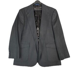 Vintage PENDLETON Mens Western Blazer Sport Coat 44 Black Wool Tweed USA Mint
